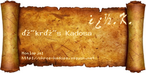 Ökrös Kadosa névjegykártya